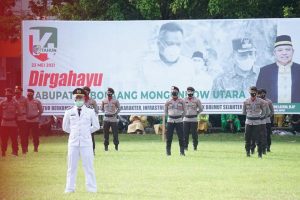 Peserta upacara yang terdiri dari TNI, Polri dan Satpol PP